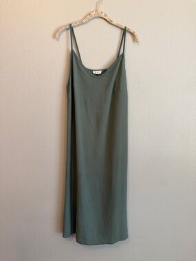 See You Monday Large Slip Midi Dress Sage Green Minimalist Effortless Chic